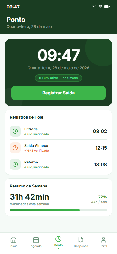 Ponto eletrônico com GPS